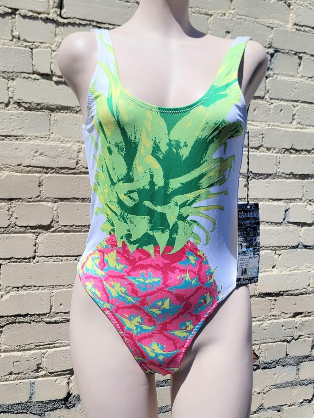 NWT Womens Chubbies One Piece Swimsuit Size Small The Pinas In Pink Made In USA